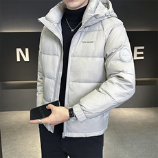 韩版保暖加厚连帽男羽绒服2025冬季新款宽松面包服外套Y9610P145，男装羽绒服，星座914