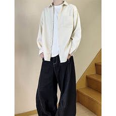 CS043-P35后外工字摺男女通勤百搭秋季长袖衬衣，男装衬衫，电商A178