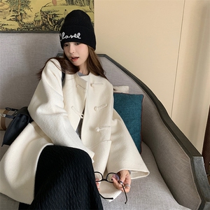时尚国风盘扣气质毛呢大衣女2025秋冬季新款显瘦加厚保暖呢子外套图片