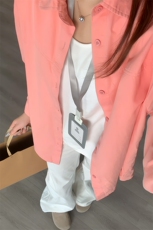蓝色翻领防晒长袖衬衫男款秋季美式复古情侣衬衣潮牌重磅正肩外套，男装衬衫，电商A022