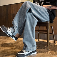 特批P40无差价春季(你裤子穿反了)口袋倒装高级感牛仔长裤男N9070，男装牛仔裤，电商A001