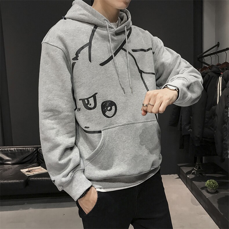 【】A003-HW3081-P55冬装新款加厚加绒连帽男士卫衣木木1,男装卫衣,电商A003