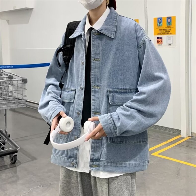 秋季牛仔外套男宽松韩版潮流痞帅港风J9917P50,男装夹克,星座1116-2