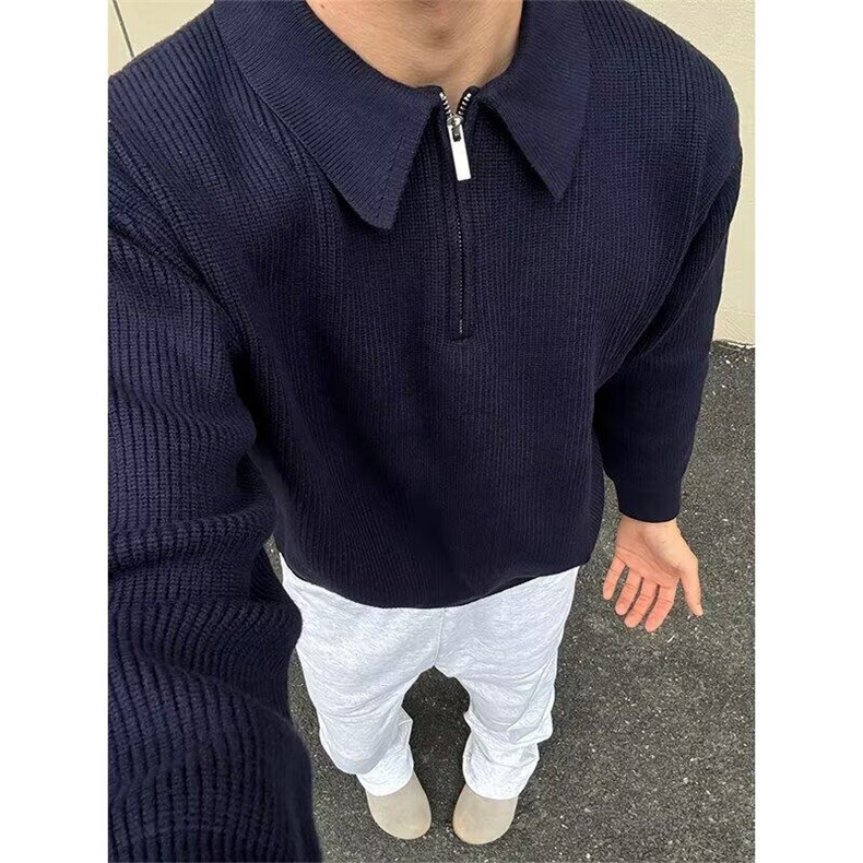 【有货】DM343-P62半拉链毛衣男痞帅潮牌潮流冬季高级感针织衫潮,男装针织衫/毛衣,星座603-2