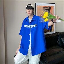 克莱因蓝衬衫男设计感小众高级感坠感衬衣LC75P30，男装衬衫，星座1116-2
