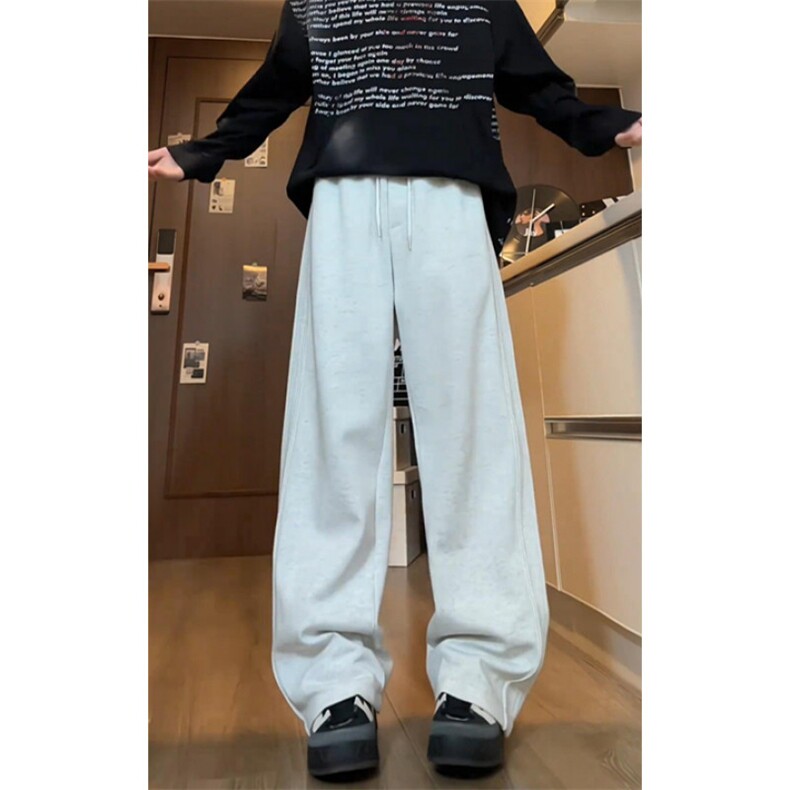 秋季直筒弯刀休闲裤男痞帅重磅垂感显瘦运动裤阔腿裤卫裤K5530,男装休闲裤,星座1116A（原606A-3）