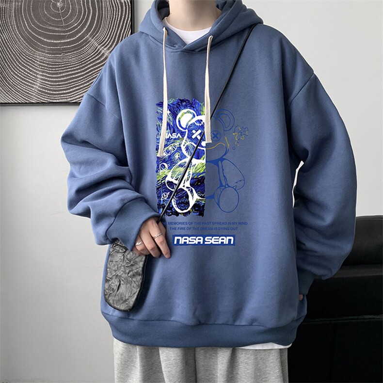 纯棉连帽卫衣男大码运动帽衫宽松薄WY2290-P35,男装卫衣,电商A040