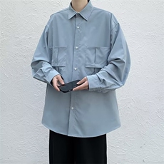 男士衬衫2023春秋季宽松百搭工装上衣男青年休闲外套CS0072-P35，男装衬衫，星座308B-1