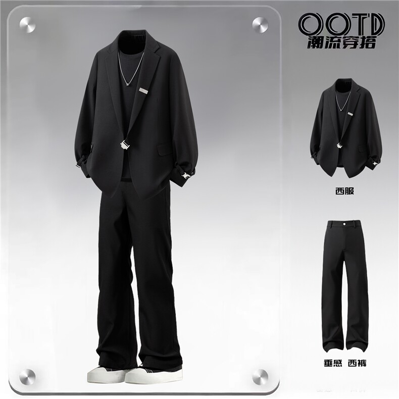 西服96%聚酯纤维4%氨纶M-5XL大码XF78126P95控148西裤XK78151P45，男装西服，星座227-7