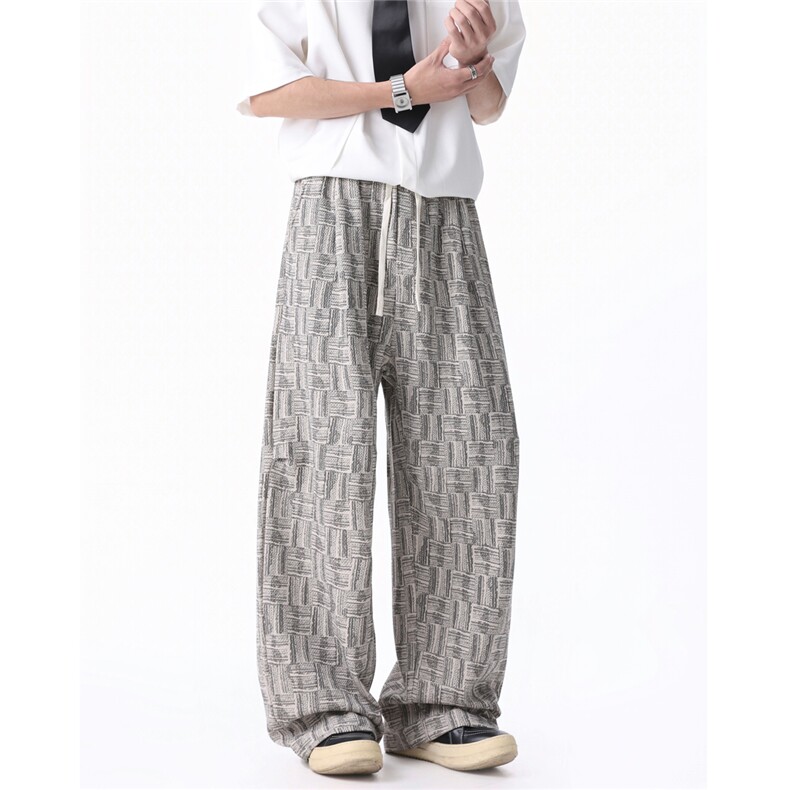 2026春装新款肌理感印花宽松百搭休闲裤男士垂感长裤K9962-特P38，男装休闲裤，电商A006