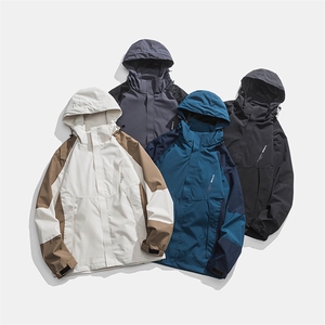 男春季新款拼色夹克外套宽松大码港风潮街头青少年外套JK1818-P60图片