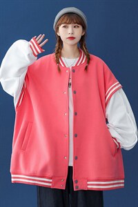 ！秋季潮流中性风简约休闲夹克情侣棒球服外套 G550 P75控98-图片