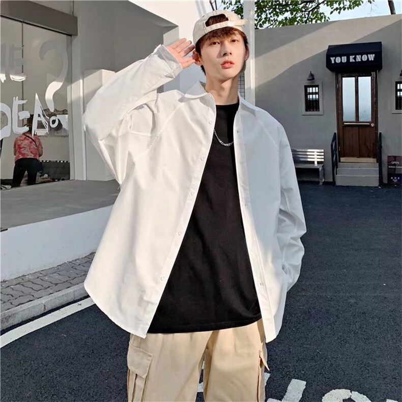 长袖衬衫春款男港风潮流CS12P32图片
