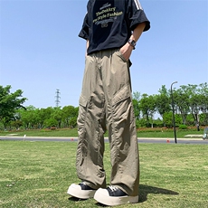 速干工装裤男2026春夏款薄款宽松直筒伞兵休闲裤子25XK67120特P35，男装休闲裤，电商A042