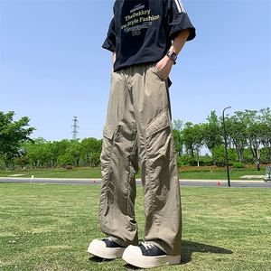 速干工装裤男2026春夏款薄款宽松直筒伞兵休闲裤子25XK67120特P35图片