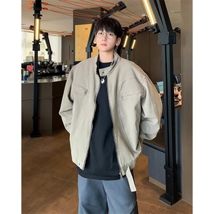 CL9060-P78牛仔外套男2025春秋季高级感复古水洗做旧宽松休闲夹克图片