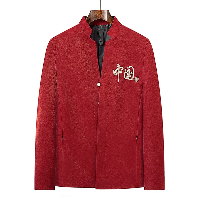 春秋季风主推款新款唐装长袖夹克中老年汉服套装HO16920-P125,男装夹克,星座1105-3