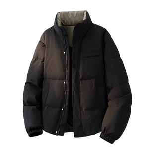 高街肌理感立领羽绒服情侣新玉米格冬装90白鸭绒 SYR2601-P240图片