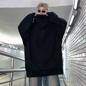 美式高街高领连帽卫衣男女秋冬季刺绣潮牌外套情侣上衣WY0435-p35图片