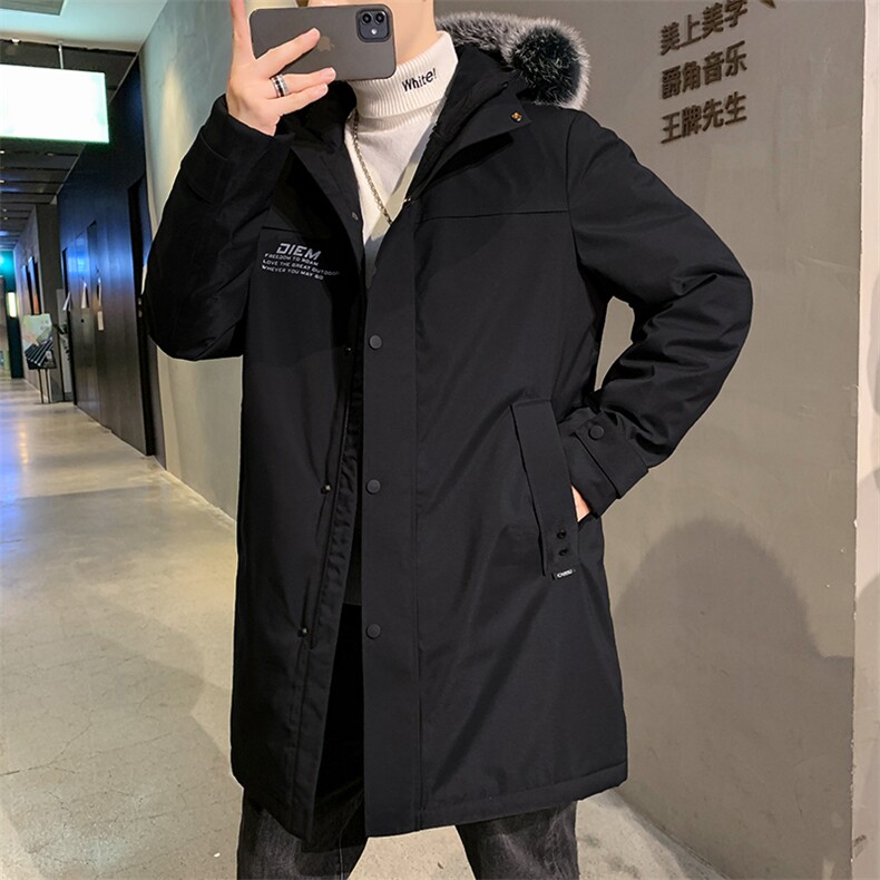 中青年男士羽绒服冬季新款保暖加厚外套休闲中长款男装潮流上衣,男装羽绒服,电商B212（原钱塘6029）