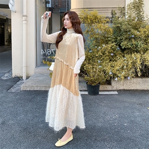 出货中 秋新款 单件金色丝绒亮片连衣裙2C123-1264-P155-K228图片