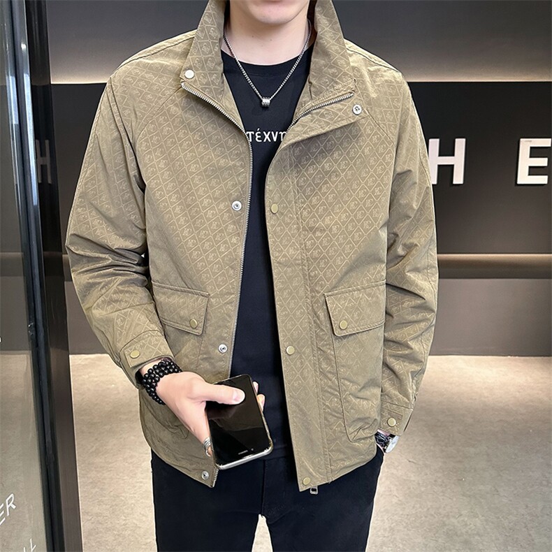 2025秋新款夹克男士印花立领外套男休闲上衣B317/55815/P108,男装夹克,电商B317