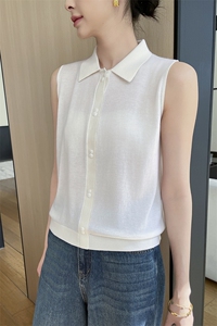 polo领针织背心女装2025新款春秋穿搭宽松叠穿内搭无袖打底衫上衣图片