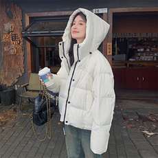 白色短款羽绒服女小个子高级感连帽保暖白鸭绒99031款P205K298，女装羽绒服，2C316