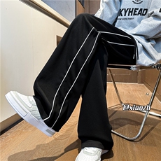 XZ616秋季新款撞色织带分割趣味刺绣休闲长裤TY1090特P40控78，男装休闲裤，星座512A（原616）