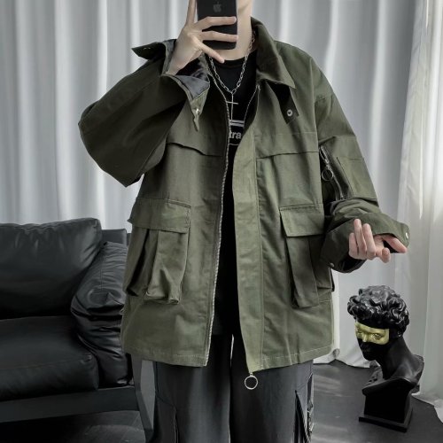 春秋工装外套男ins港风休闲宽松潮流潮牌夹克男百搭上衣jk36-p65,男装夹克,星座1008-1