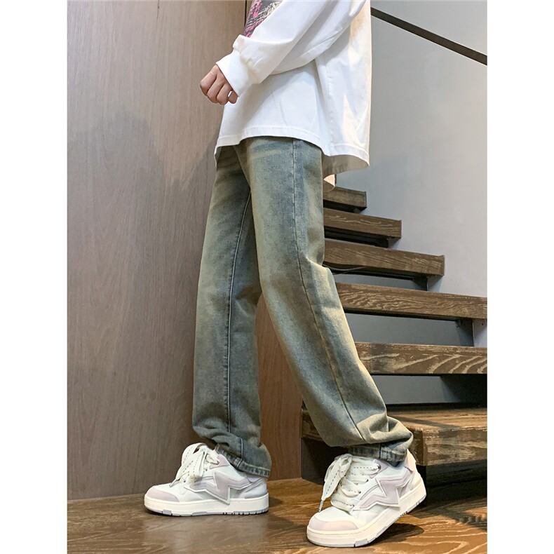 牛仔裤男2025年秋季新款裤子潮牌直筒复古长裤A080-9601-P40控68，男装牛仔裤，电商A080