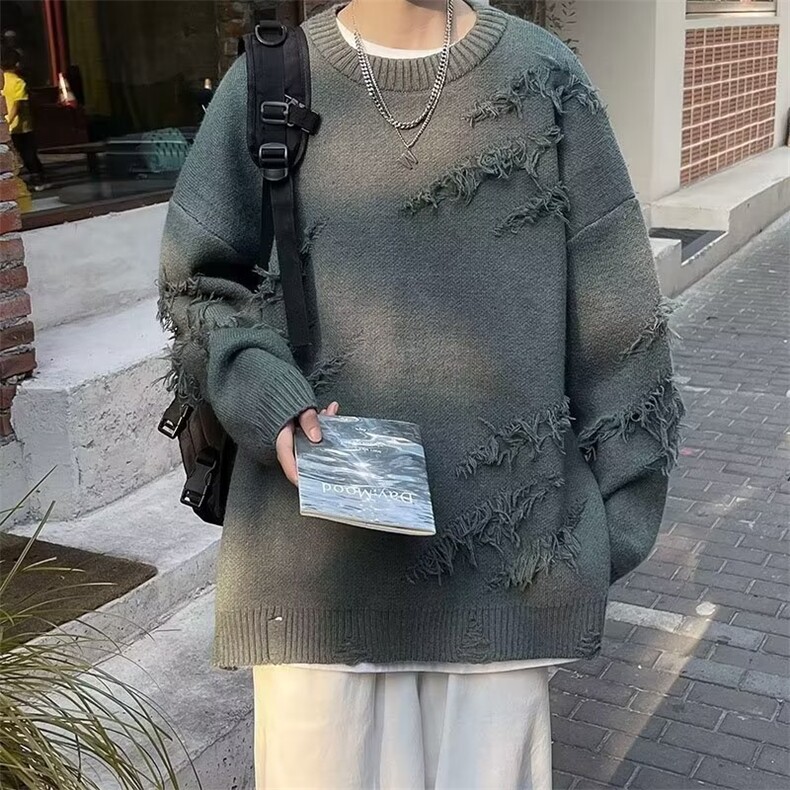 针织衫男韩版潮流高街帅气百搭2023冬季新款ins毛衣外套MZ204-P43图片