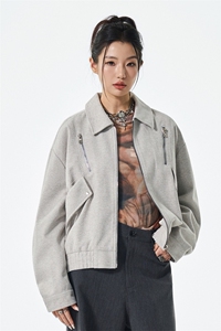 男女潮牌极光绒大斜纹光版二开夹克休闲外套A406 JK5612 P98图片