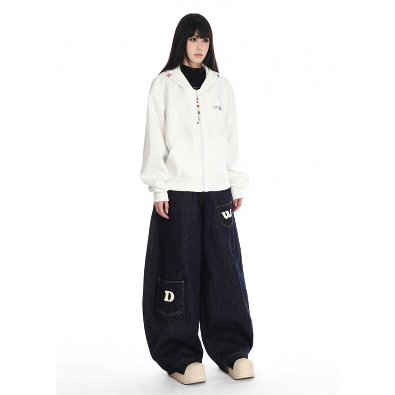 W10393-P53网图现货重磅美式开衫拉链休闲百搭卫衣外套潮牌,女装短外套,星座1608
