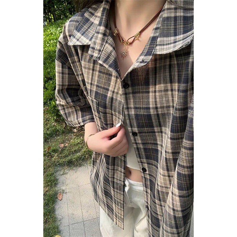 特批P28无差价2025夏季新款港风复古格子短袖大码衬衫男CD5490，男装衬衫，电商A001