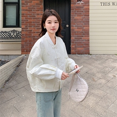 秋款现货！新中式珍珠盘扣短款外套B208-8002-P125K178，女装短外套，浙宝208