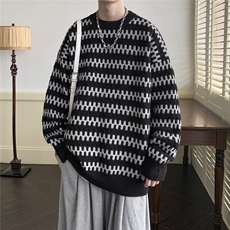 抖音现货2025男冬季圆领毛衣宽松套头针织衫D329-QM805-P78控98，男装针织衫/毛衣，电商D329