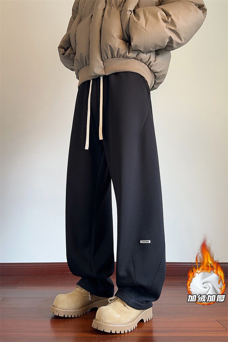 2024冬季新款内景大码拼接弯刀加绒裤M-5XHK241027-P50,男装休闲裤,电商A022