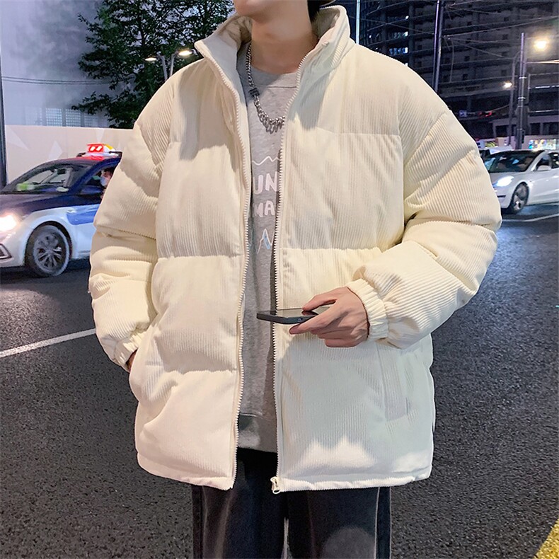 冬季加绒加厚立领大码棉衣青少年男女纯色宽松棉服外套6223-P100,男装棉衣,电商A441-1