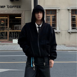 抖音得物高品质二开 25秋冬美式重磅宽松结构设计连帽卫衣外套W78图片