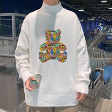M18222-P45加绒款-P65半高领毛衣男士大码针织衫男毛线衣男，男装针织衫/毛衣，电商A040
