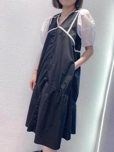 天丝拼接韩版连衣裙，女装连衣裙，唯她