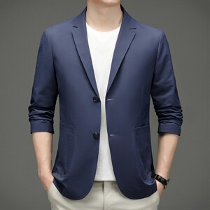休闲西装男式便西2023春秋季薄款中年爸爸装单西上衣男士西服外套图片