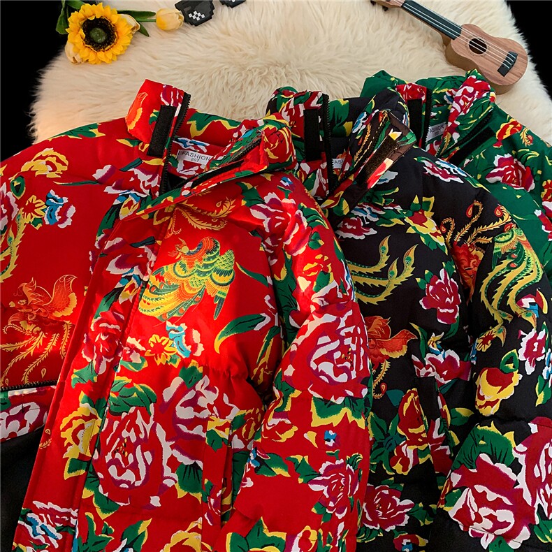 现货！MY203东北牡丹花棉袄加厚立领花棉衣抖音网红3344-p55图片