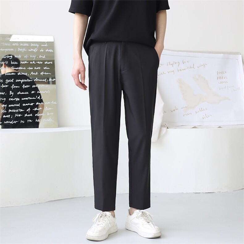 轻熟风夏季薄款宽松休闲裤垂感顺滑9分西裤男装1412-2/5078/P58,男装西裤,星座1412-2