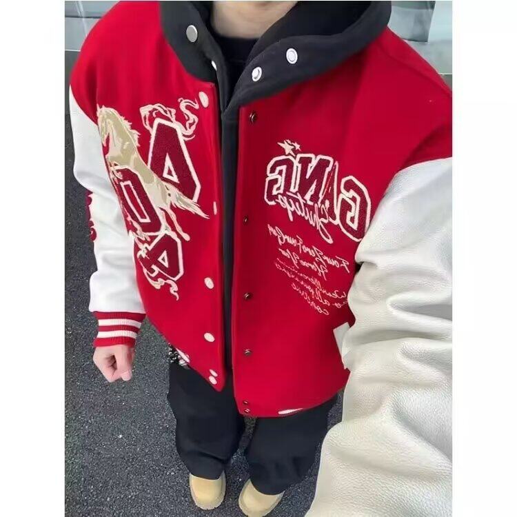 1506/QW20020/P69春秋痞帅外套男ins高街潮牌韩版潮流宽松夹克图片