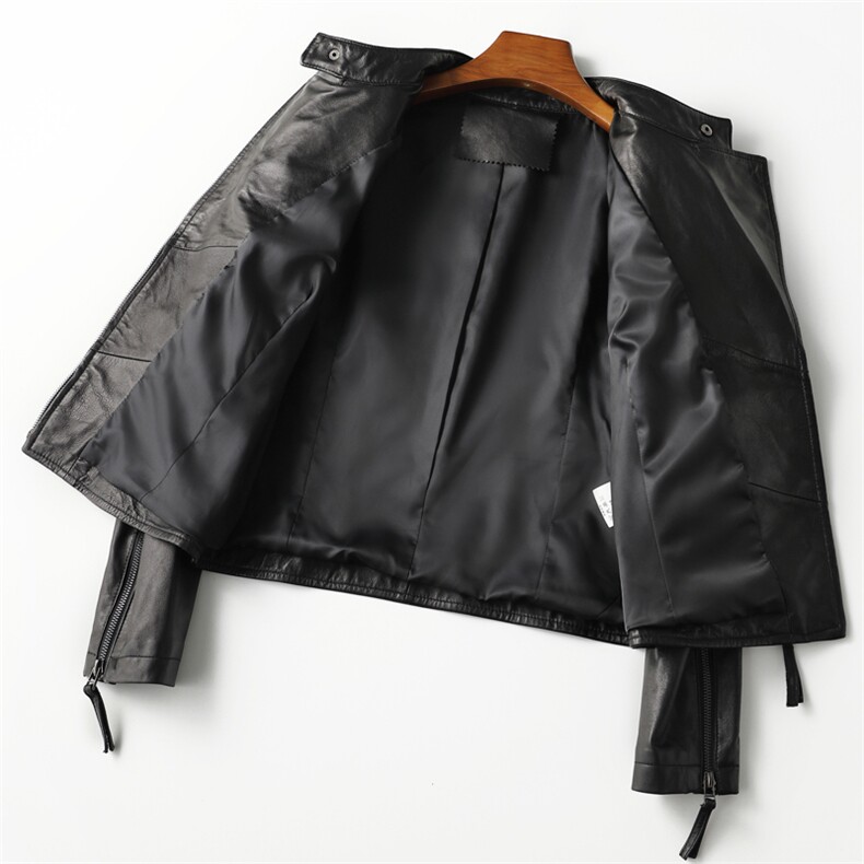 X902春秋女士绵羊皮皮衣外套夹克短款机车显瘦修身P399，女装皮衣，电商B360