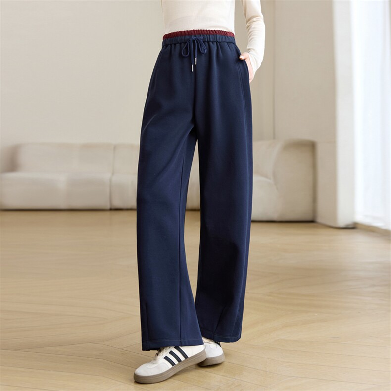 春秋窄版弯刀裤梧桐裤女2026新款垂感高腰直筒休闲运动裤阔腿卫裤，女装休闲裤，璐依舞