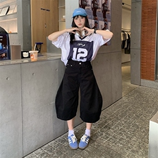 美式阔腿弯刀裤2025新款夏季休闲裤宽松七分裤牛仔长裤YD705-P60，男装牛仔裤，星座509