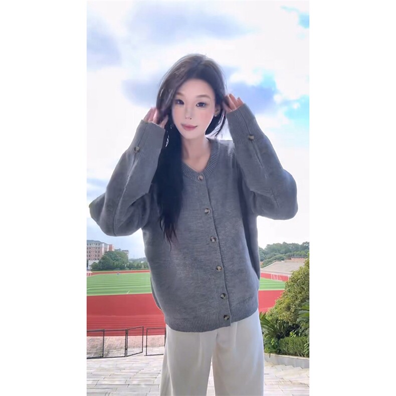 重磅秋冬男女北极绒开衫毛衣美式复古休闲慵懒风单排扣针织衫外套,男装针织衫/毛衣,电商A486-1